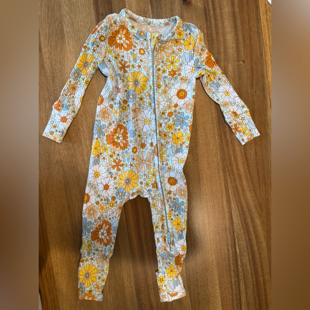 Posh Peanut floral go oted sleeping onesie